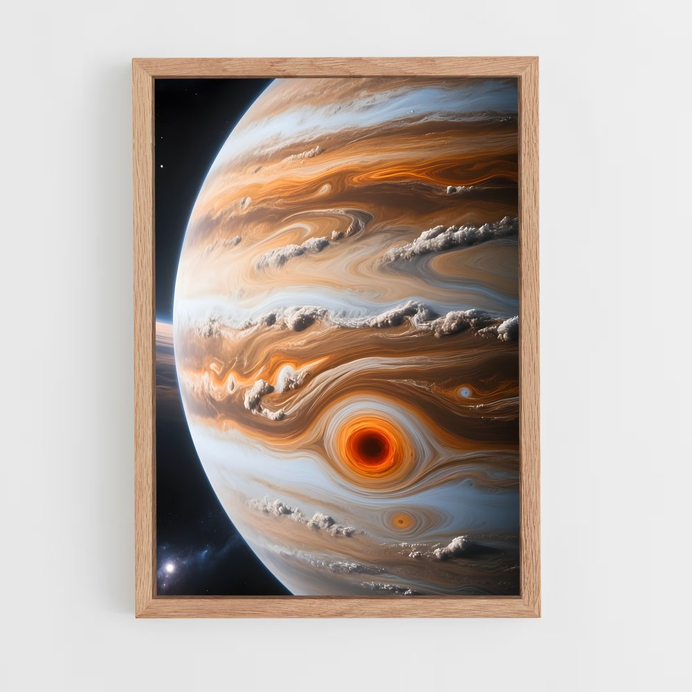 Poster Jupiter superbe tempête rouge captivante – affiche Système solaire (vue 4)